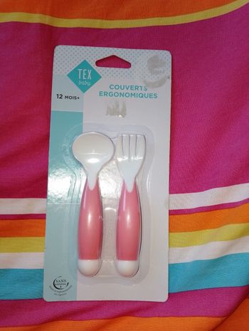 Lot de 2 couverts d'apprentissage ergonomique bébé dès 12 mois