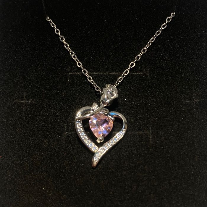 💖 Collier cœur rose avec rose intégrée & rose éternelle – Cadeau romantique 💖 - photo numéro 4
