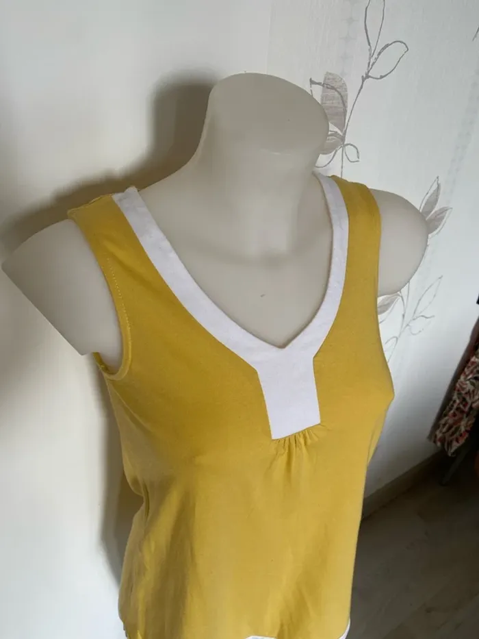 Débardeur jaune et blanc Blancheporte Taille 36 - photo numéro 2