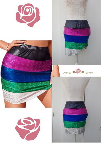 Jupe Multicolore Effet Métallique