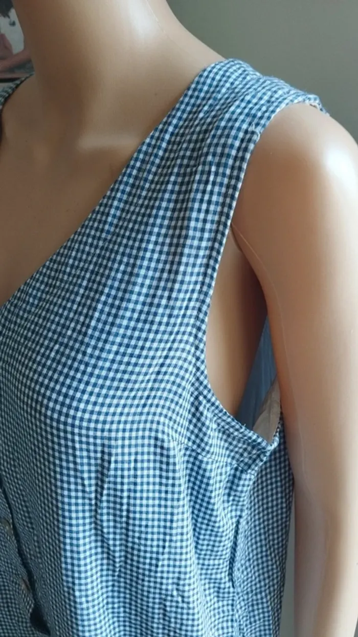 Combi short bleu et blanc a carreaux - photo numéro 8