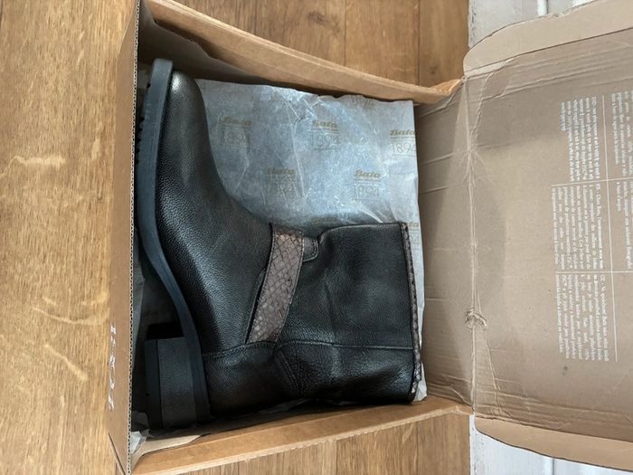 Bottines cuir anthracite femme Bata - photo numéro 3