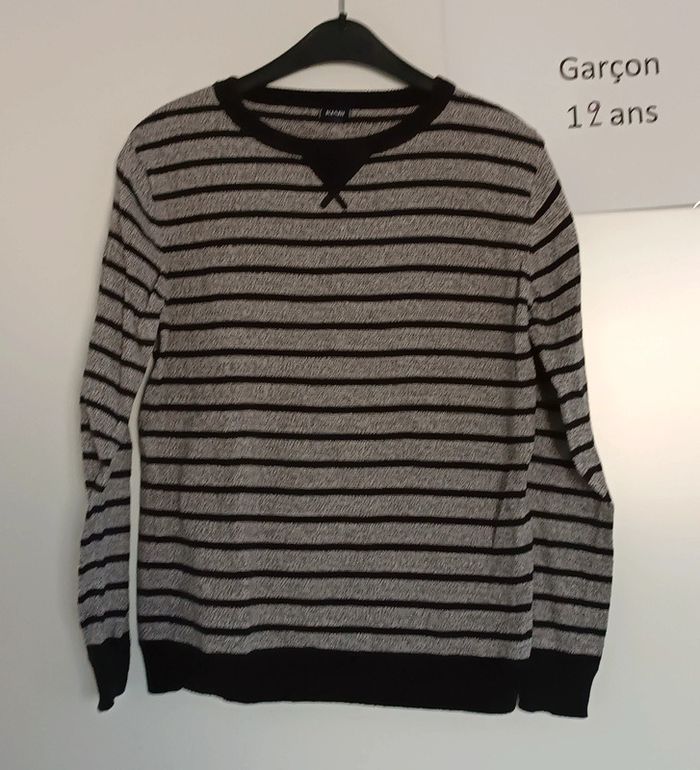 Pull rayé Kiabi 12 ans