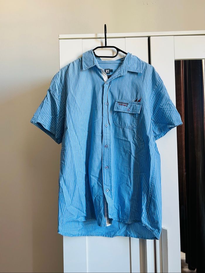 Chemise bleu à rayures Regular Fit Homme In Extenso Taille L