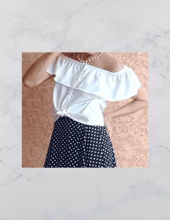 📌 Chemisier col bardot Epaules dénudées- La Halle