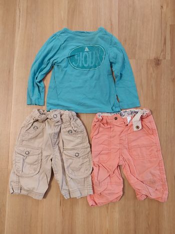 Lot 2 short et 1 t-shirt 2 ans