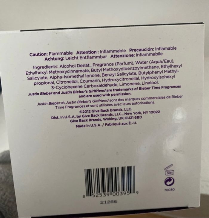 Parfum  Girlfriend 100 ml  Justin Bieber - photo numéro 5
