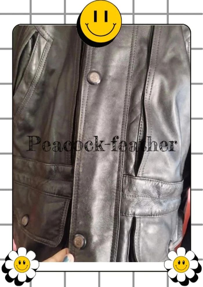 Veste cuir véritable homme noir 56 - photo numéro 6