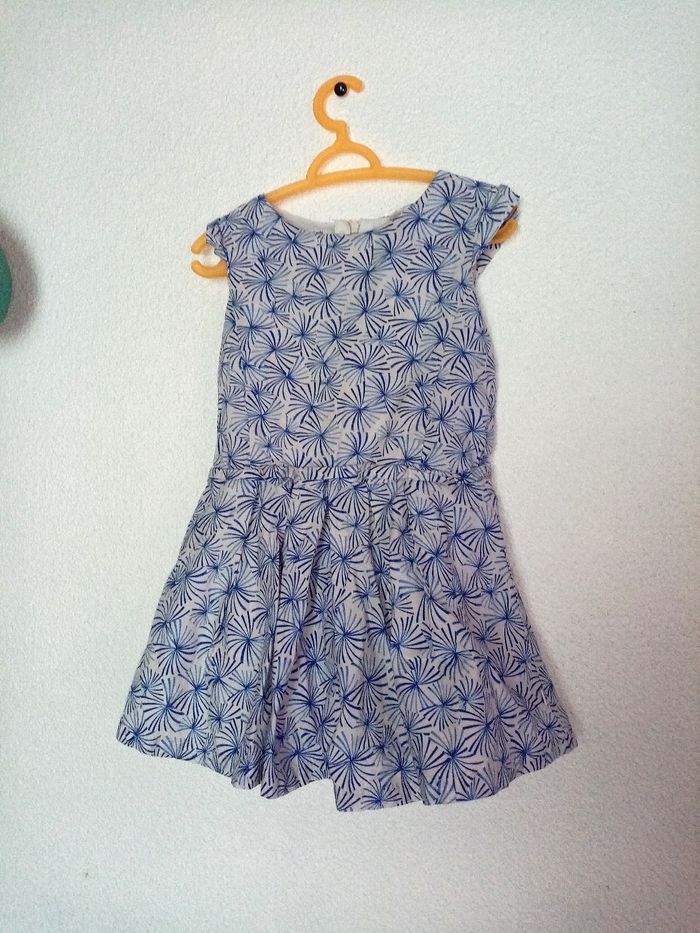 3 ans okaidi robe imprimée bleue print été /Excellent état - photo numéro 9