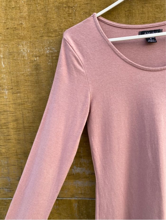 Top manches longues rose New Yorker - photo numéro 3