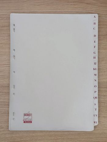 Lot intercalaires Alphabet polypro gris / Doret - A4 Maxi