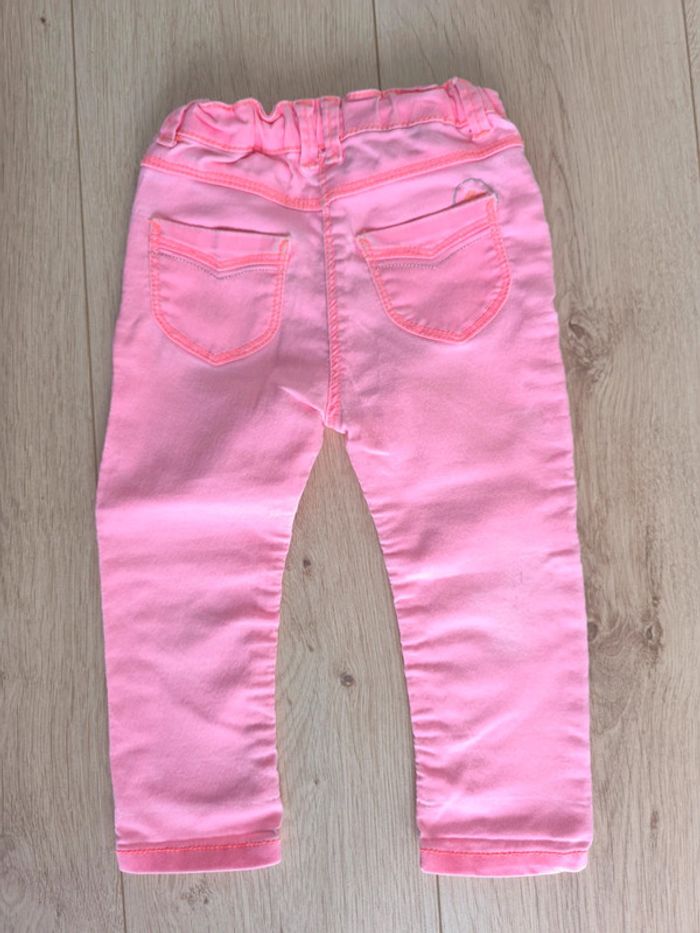 Jean fille rose fluo Tape à L'Oeil - Taille 18 mois 80 cm - photo numéro 3