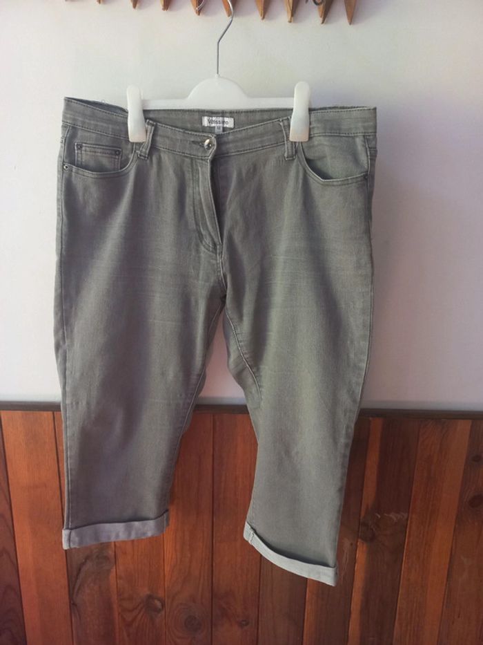 Pantacourt jeans gris
