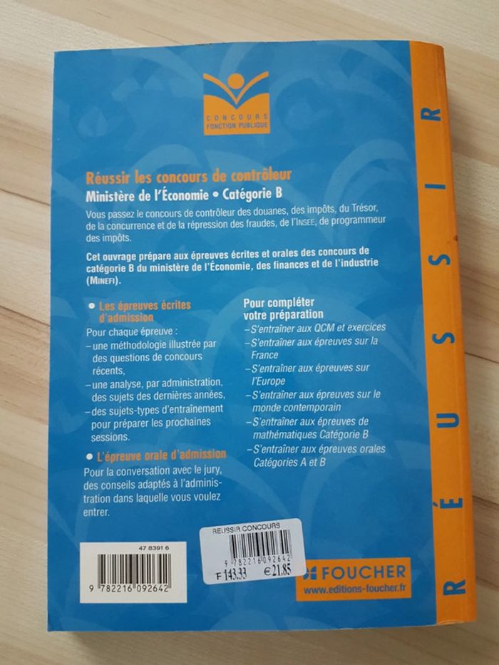 Livre préparation  concours de contrôleur  Catégorie  B Économie - photo numéro 5