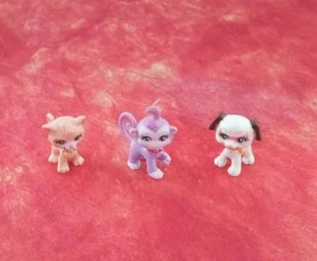 Chat, chien et singe Polly pocket