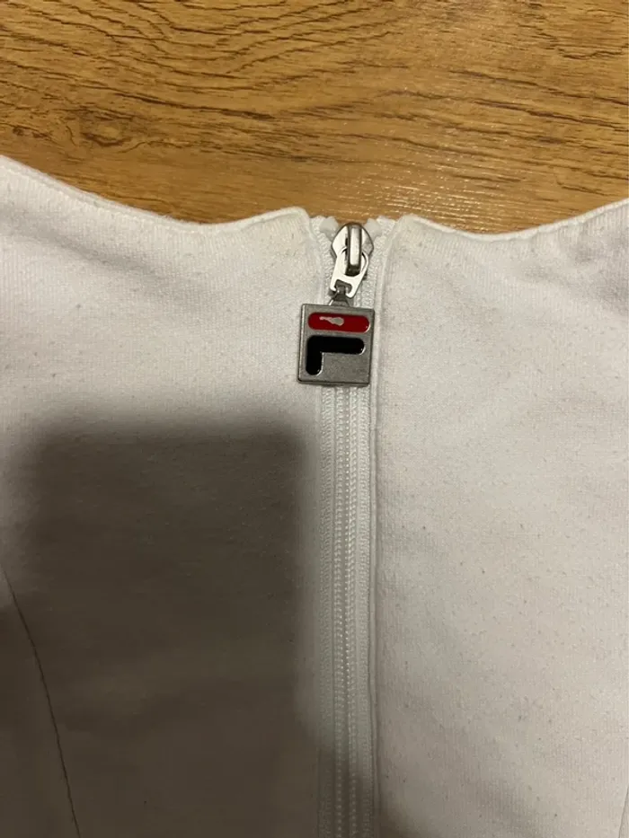 Pull fila vintage 90s blanc et bleu taille S - photo numéro 5