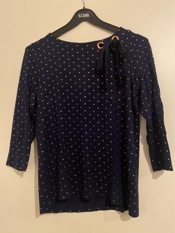 Haut bleu à pois doré