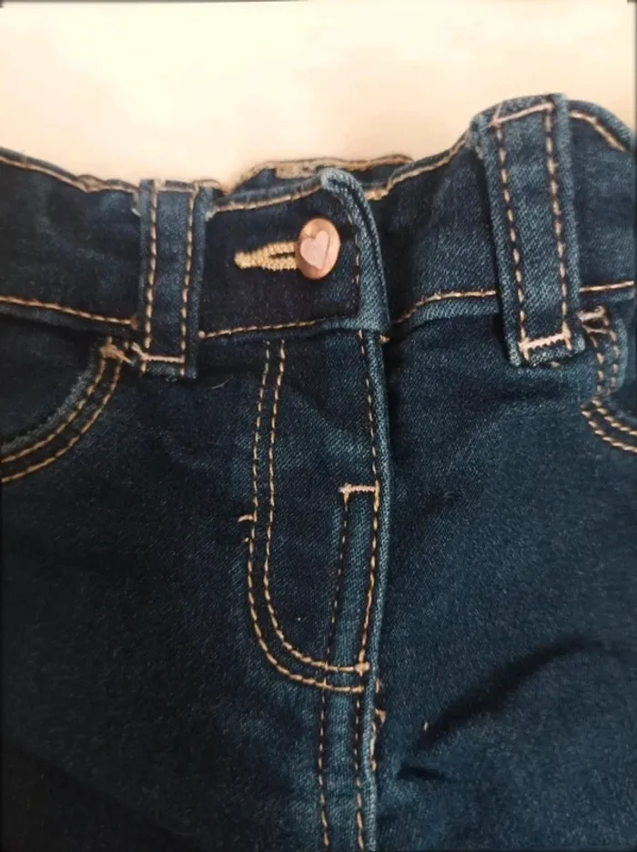 Jean bleu brut slim Pat et Ripaton fille 18 mois - photo numéro 2