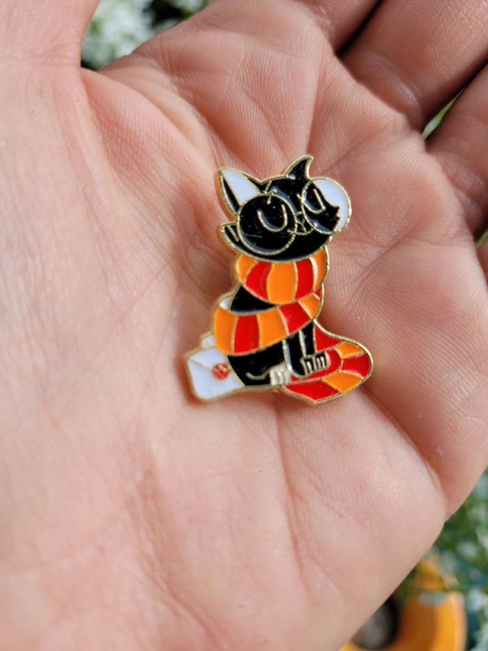 Pin's, broche chat à lunettes