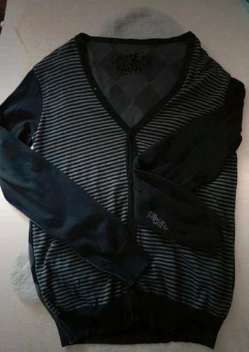 Gilet Rip Curl rayé noir et gris XL