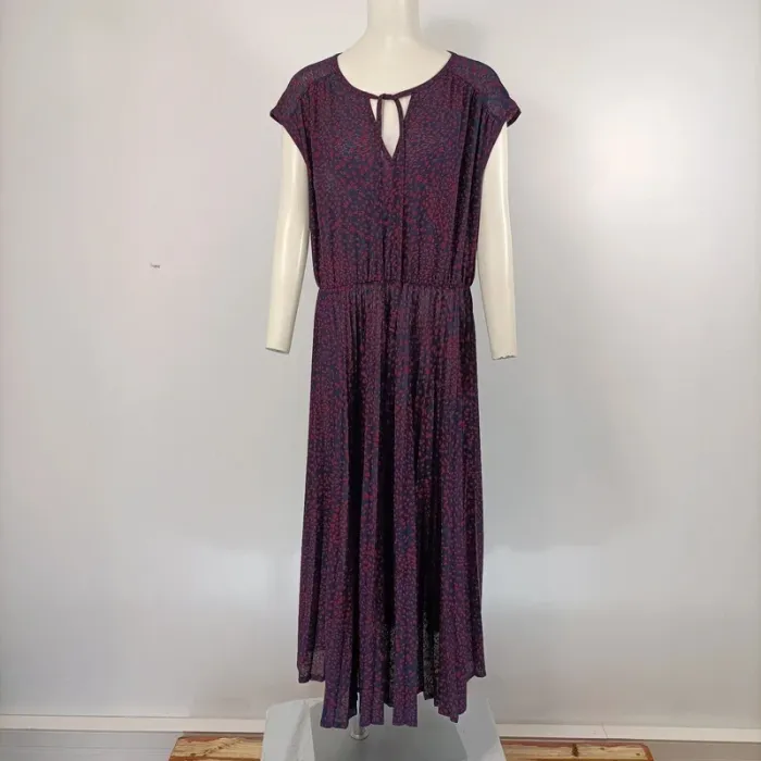 Robe longue fluide Promod à motifs rouges - Taille L estimée - A151