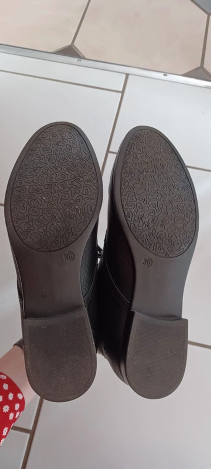 Bottines noires femme, motif effet serpent, taille 38 - photo numéro 10
