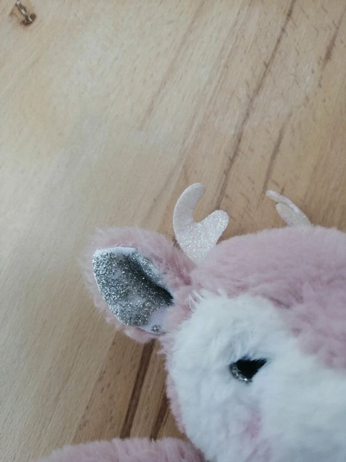 Doudou faon Eléa rose blanc les petits twist 26 cm histoire d'ours - photo numéro 5
