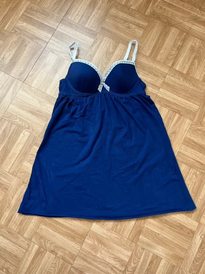 Robe nuisette en dentelle bleu et blanc Jennyfer