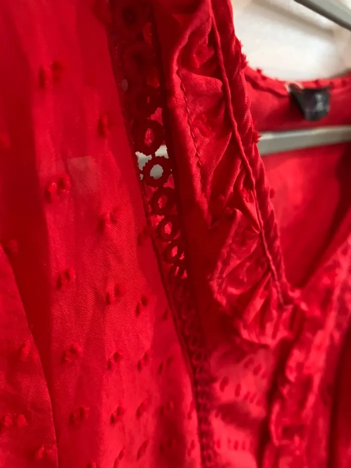 Magnifique blouse rouge manches longues - photo numéro 5