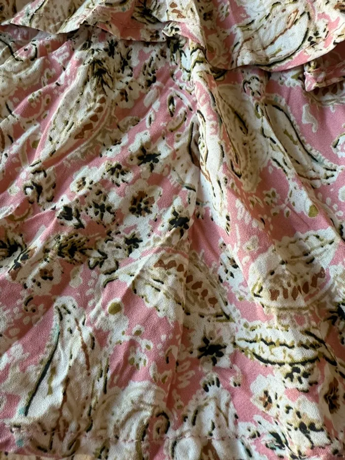Jupe short Zara imprimé rose - photo numéro 2