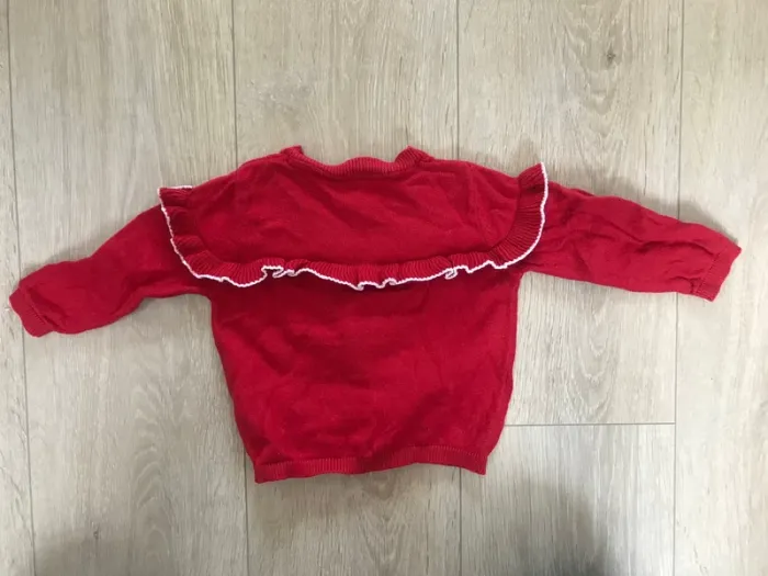Gilet rouge et blanc 6 mois - photo numéro 2
