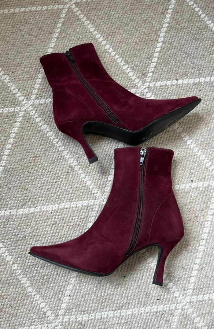 Vintage Lolita Lempicka bottines violine cuir effet daim made in Spain 🇪🇸 papillons - Pointure 39 - photo numéro 4