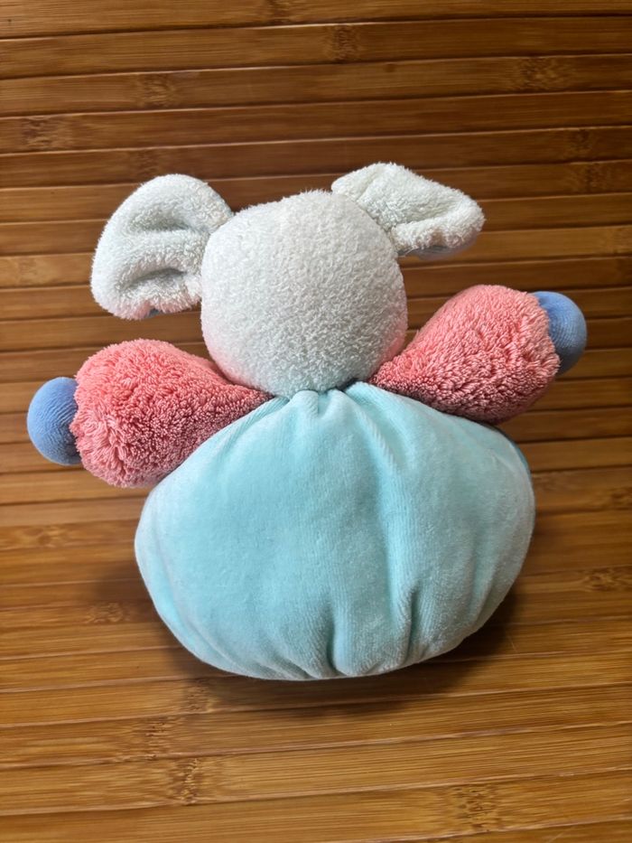 Doudou souris boule poche éléphant bleu rose kaloo - photo numéro 3