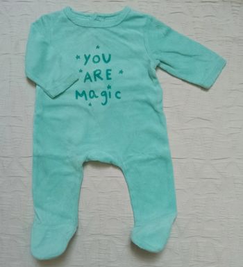 Tex pyjama velours fin turquoise 1 mois
