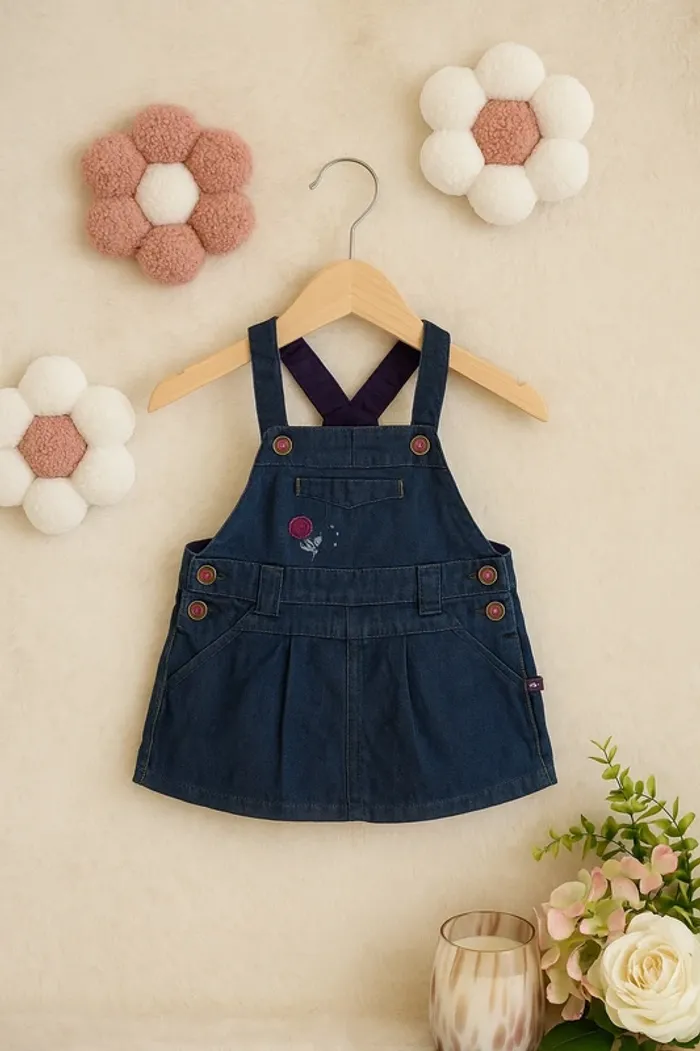 💙Adorable robe salopette en jean bébé fille - 6 mois - Neuve avec étiquette💙
