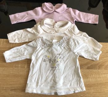 Lot 3 hauts 1M manches longues