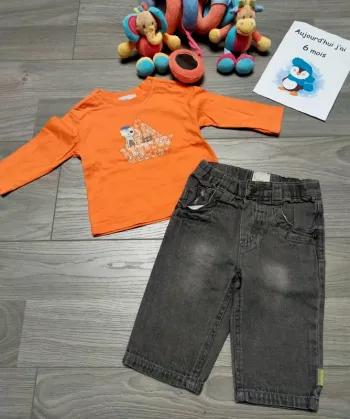 Ensemble t-shirt et jean bébé garçon 6 mois Prémaman