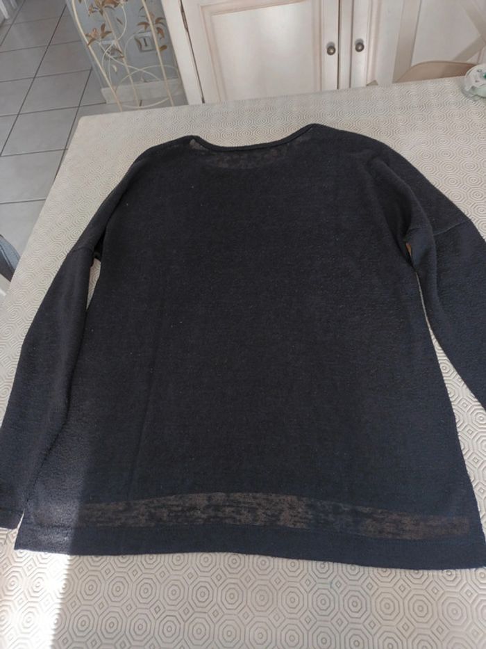 Pull léger T 38/40 Ligne à suivre noir - photo numéro 7