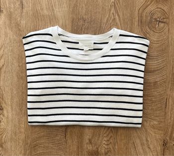 Pull léger à rayures noires et blanches avec dentelles Springfield pour femme, taille L