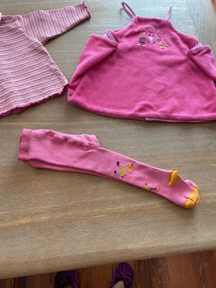 Ensemble robe, haut et collants Catimini taille 18 mois - photo numéro 4