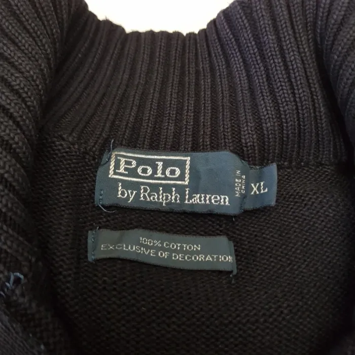 Pull Camionneur half demi zip Ralph Lauren XL Noir - photo numéro 6