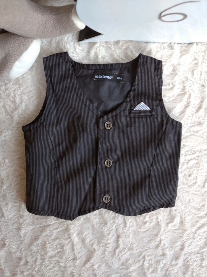 Ensemble (pantalon+boléro+tee shirt manche longue panda) Garçon 6 mois In Extenso - photo numéro 4