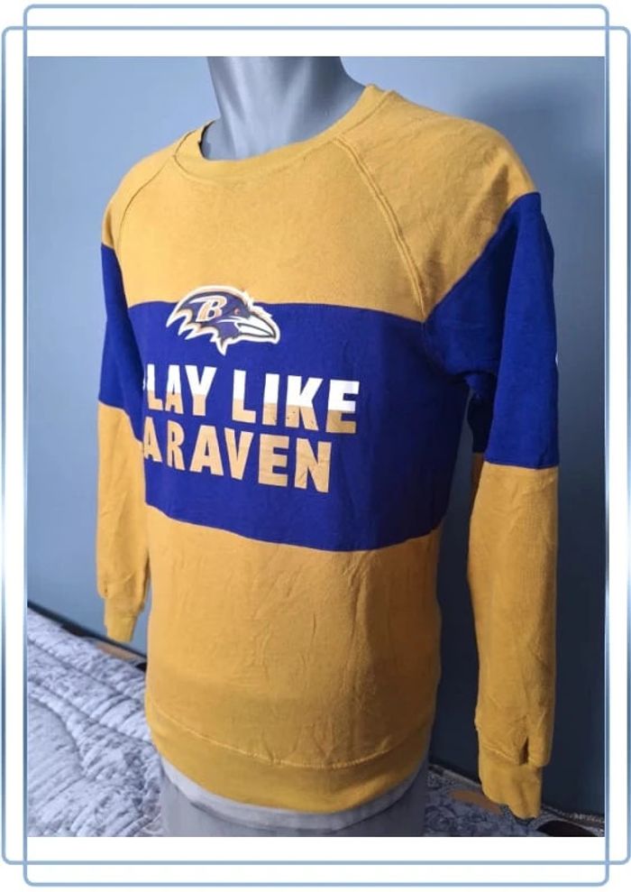 Sweat col rond / crewneck miller lite homme violet et moutarde / taille M (297) - photo numéro 6