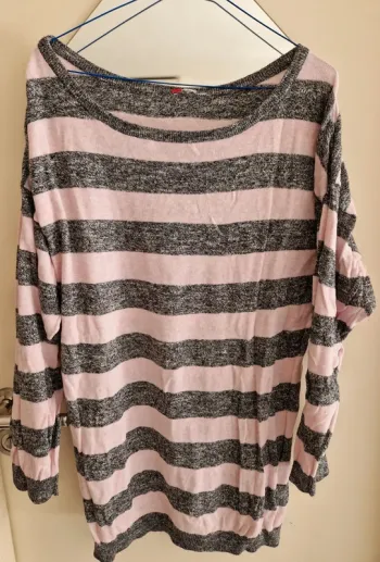Tunique rose et grise à rayures H&M taille unique