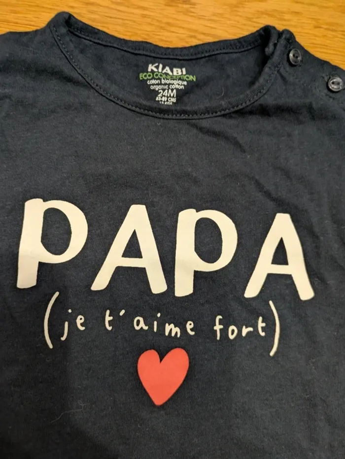Tee-shirt papa je t'aime fort - photo numéro 2