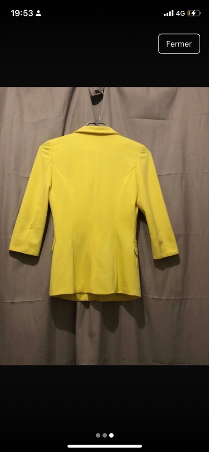 Blazer jaune taille de guêpe - photo numéro 3
