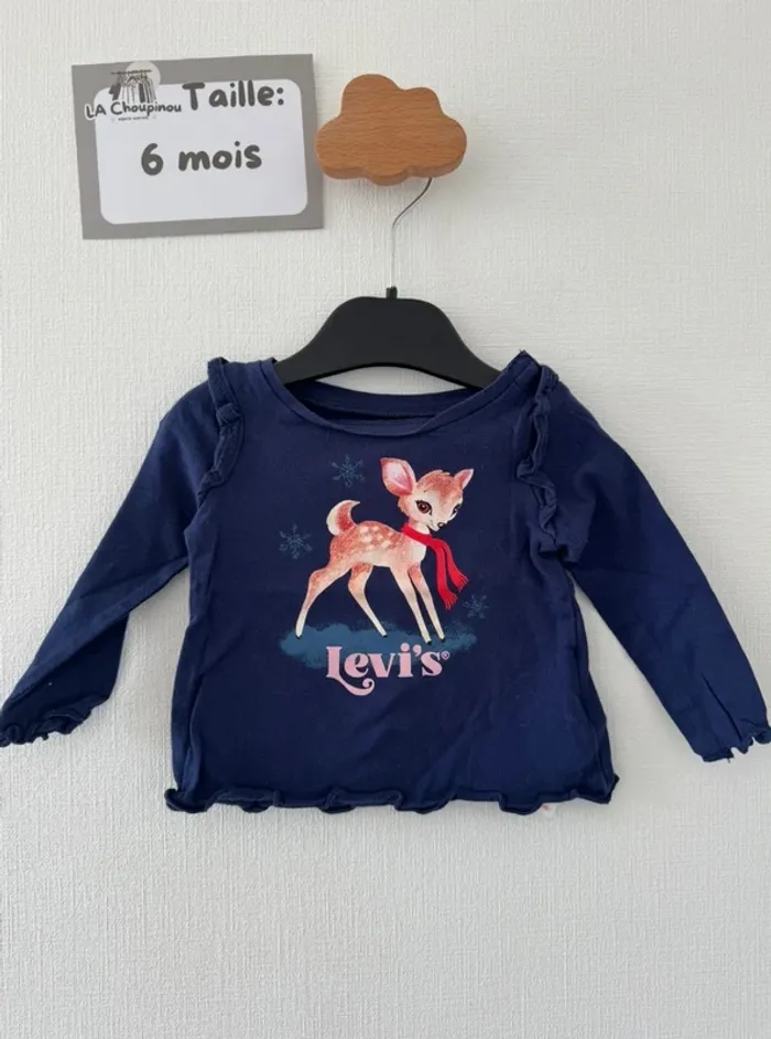 Tee shirt manches longues - taille 6 mois 🌸