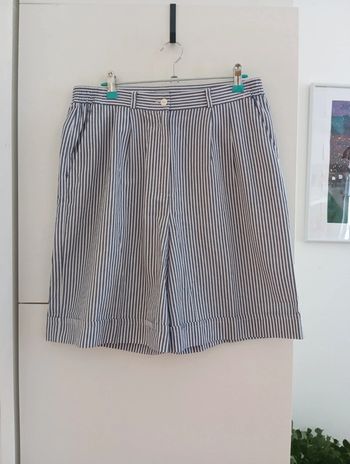 Bermuda vintage à rayures blanc/bleu