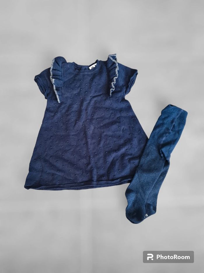 Lot robe hiver manches courtes et collants neuf