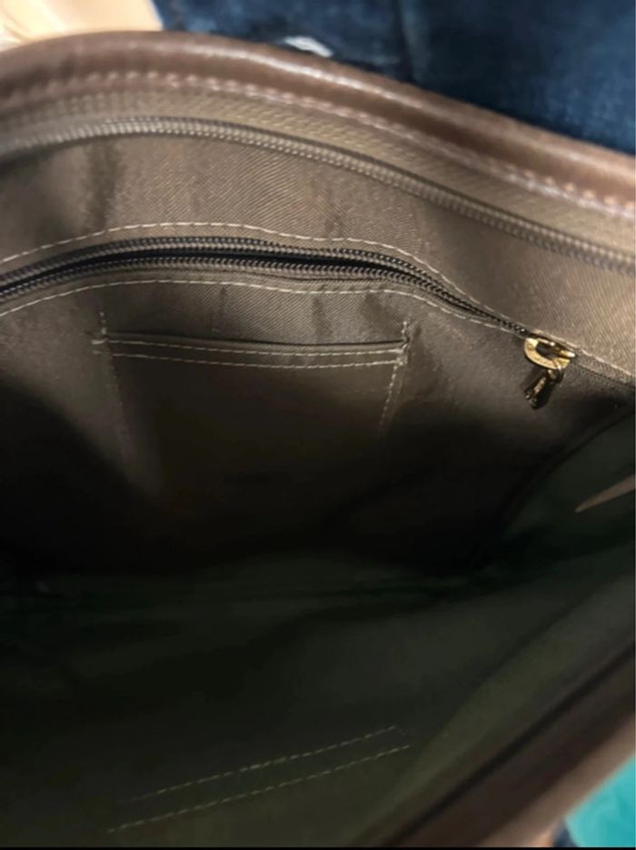 Sac bandoulière Longchamp authentique – Vert turquoise & marron - photo numéro 12
